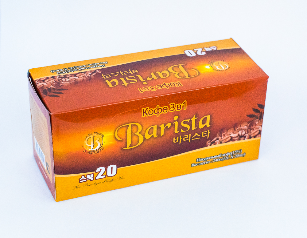 Кофе 3 в 1 BARISTA
упаковка 20 саше*12 гр