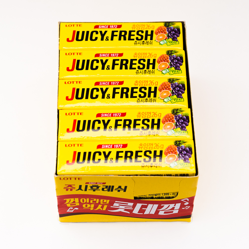 Жевательная резинка «LOTTE» JUICY & FRESH
блок 15 уп. по 9 пластин